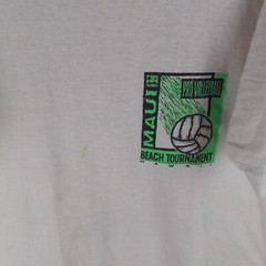 Vintage 90s Maui Beach Volleyball Tournament Double Sided Hawaii Mens Shirt Sz L