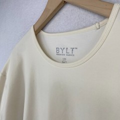 BYLT Shirt Mens 2XL LUX Drop Cut Premium Basics Gym Short Sleeve Off Ivory