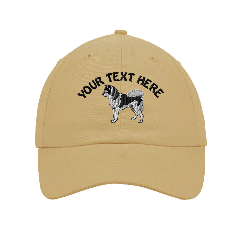 Your Text Here Custom Siberian Husky Embroidered SOFT Unstructured Hat Cap