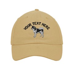 Your Text Here Custom Siberian Husky Embroidered SOFT Unstructured Hat Cap