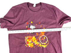Bella + Canvas Purple T-Shirt UNISEX Large SNOOPY/Bike/Leaves Short Sleeves Crew