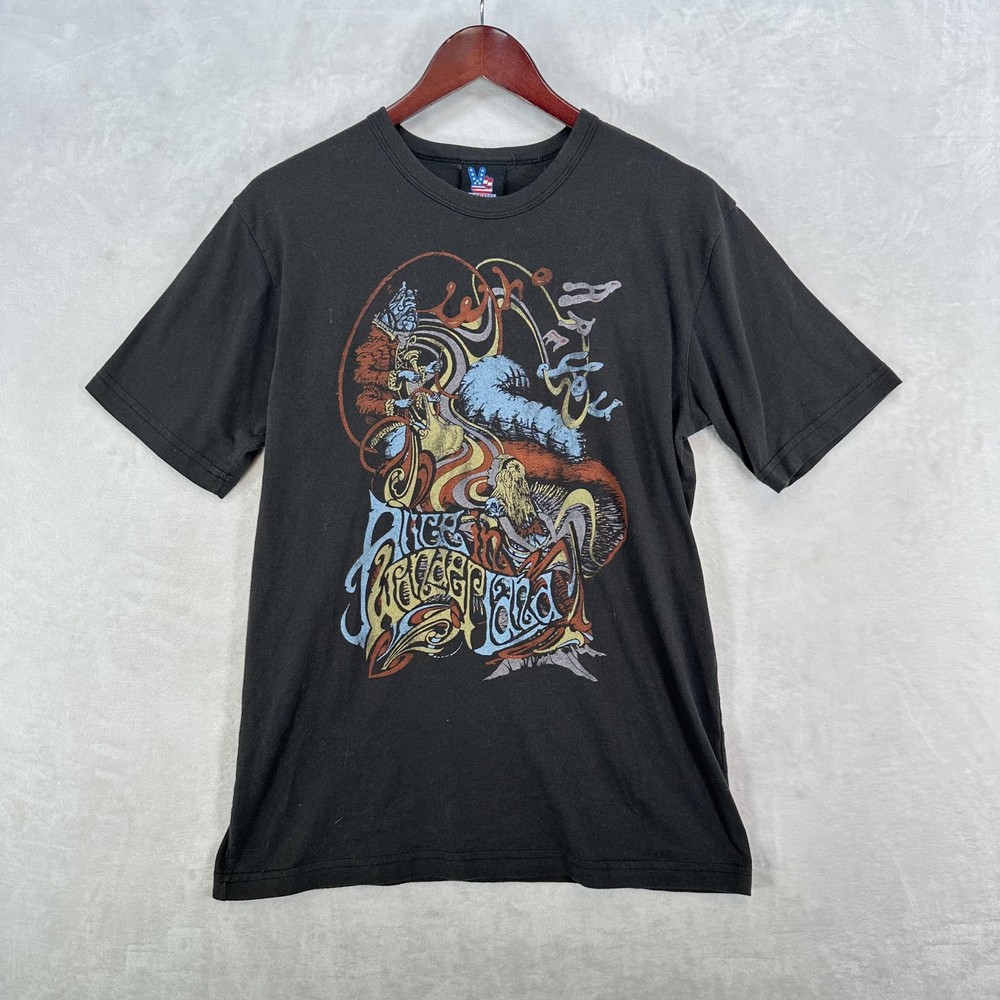 Vintage Alice In Wonderland Shirt Mens Medium Black Junk Food Urban Outfitters