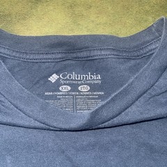 columbia t shirt men size XXL Navy Blue, Big Logo At Front