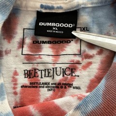 Beetlejuice Shirt Tie Dye Long Sleeve Unisex XL Graphic Print Cotton Tee
