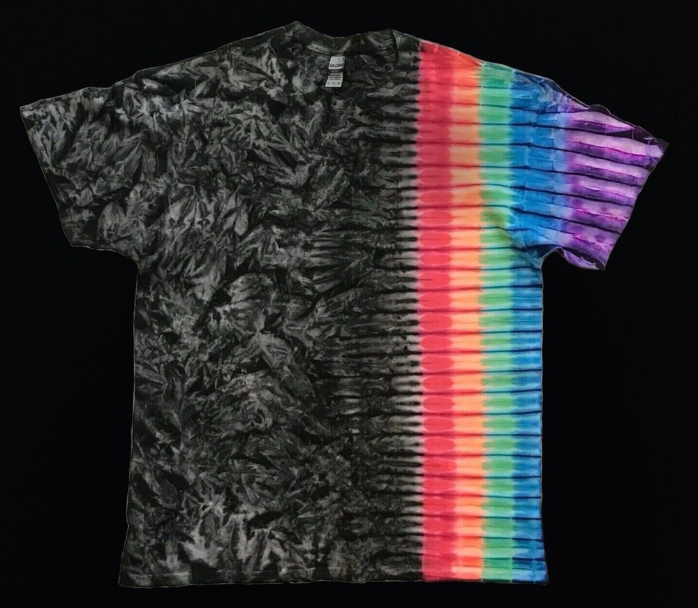 *New* 2XL – Sm Handmade Tie Dye, Cruncht Crinkle Bk Side Rainbow, Crew or V-Neck