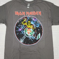 Iron Maiden Beast on the Run Tour Large 2 Sided New Official Number Of Gray #T25