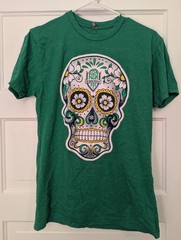 Oklahoma City Energy Green Sugar Skull T-Shirt Small S OKC Soccer