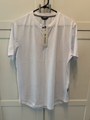 Lot Of 3 JMIERR White/Black/Blue Ribbed Curved Hem ShortSleeveT-Shirt Size L NWT