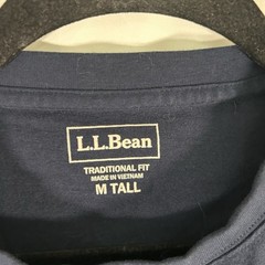 LL Bean Shirt Mens Medium Tall Black Short Sleeve Crew Neck Outdoor Print Cotton