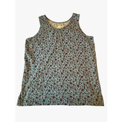 Kenneth Cole Men’s Floral Print XL Tank Top – Blue & Green 95% Cotton 5% Spandex