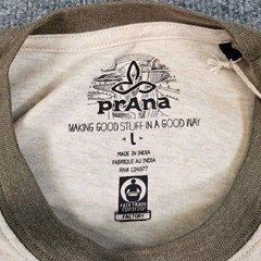 prAna Swell Graphic T‑Shirt Men’s Large Stone Organic Cotton Wave M1SWEL116 NWT