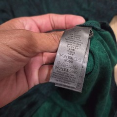 John Varvatos Collection Luxury Mens Henley Shirt L Linen Green Mineral Wash