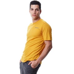 Smartwool Merino Wool Dawn Rise Graphic Short Sleeve Tee in Honey Gold XL