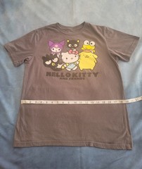 Hello Kitty and Friends Gray Graphic T-Shirt 2XL Crew Neck Short Sleeve