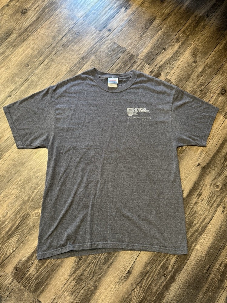 Vintage Hanes Heavyweight 50/50 T Shirt Gray Champion Adult L 42-44 Y2K