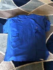 Bulk Lot Of 36 New Champion 100% Cotton T-Shirt T425 Royal Blue Tagless SMALL
