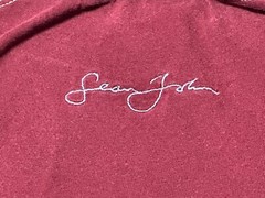 Sean John Collection – Men’s 3/4 Sleeve Shirt Size L – LARGE – Burgundy and Gray