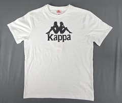Kappa Shirt Mens Large White Black Graphic Spellout Print Short Sleeve