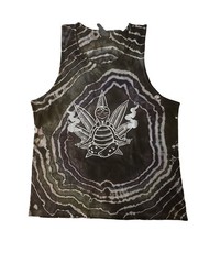 Men’s Tie Dye Tank Bundle, 4, XL Tan Tops, Stick Figure Band Inspired, Hand Dyed