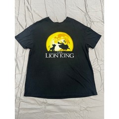 Disney The Lion King Graphic T-Shirt Black Yellow Simba Pumbaa Timon XL