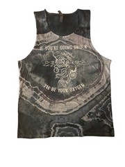 Men’s Tie Dye Tank Bundle, 4, XL Tan Tops, Stick Figure Band Inspired, Hand Dyed