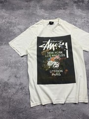 Stussy World Tour T-Shirt Big Logo Flowers Tee Y2K Rare Streetwear Men S Vintage