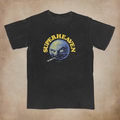 Superheaven Mr Moon Rocket Black Cotton T Shirt Full Sizes S-5XL