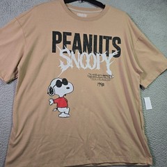 Peanuts® Snoopy Shirt Mens 2XL Brown Distressed Charlie Brown Baggy Street NWT