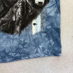 Vintage The Mountain Shirt Mens Large Blue Long Sleeve Wolves Tie Dye Nature Tee