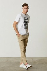 AERONAUTICA MILITARY MENS WHITE COTTON T-SHIRT MADE IN ITALY