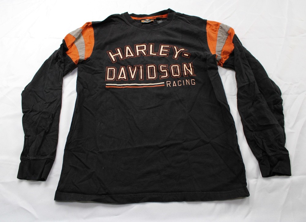 Harley-Davidson Men’s Long Sleeve H-D Racing Print T-Shirt AC2 Black Medium