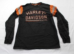 Harley-Davidson Men’s Long Sleeve H-D Racing Print T-Shirt AC2 Black Medium
