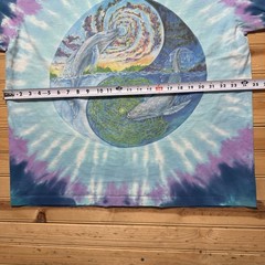 Vintage 90s 1993 Jerry Jaspar Dolphin Yin Yang Solar Eclipse Tie Dye Shirt XXL