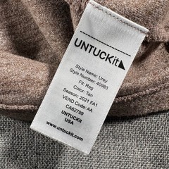 UNTUCKit Urey Henley Mens Large Tan Long Sleeve Heathered Knit Shirt 40983