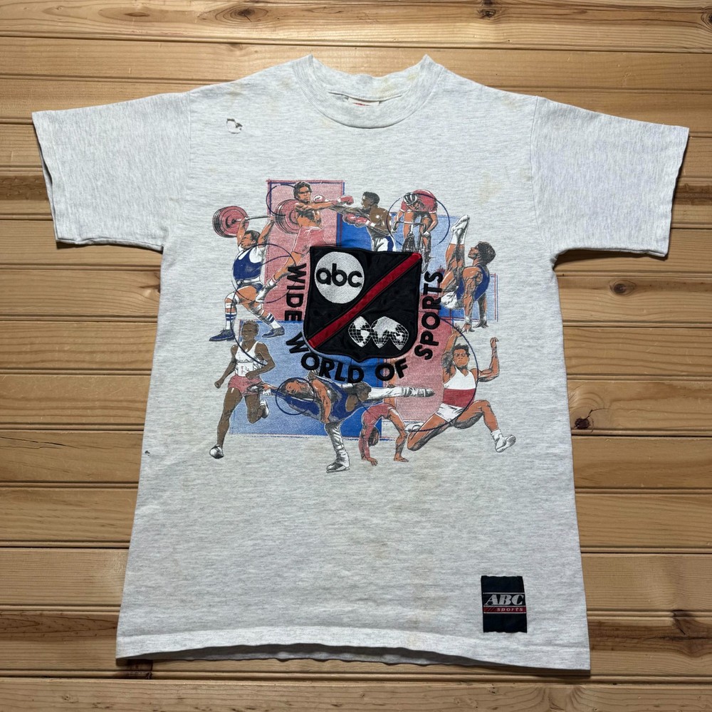 Vintage 90s ABC Wide World of Sports TV Show Heathered T-Shirt USA Made – Medium