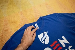 2024 Joe Biden / Kamala Harris Blue L T-Shirt 100% Cotton Sponsored By AFT.