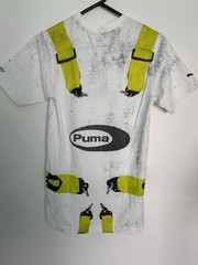 Puma A$Ap Rocky Distressed Seat Belt Graphic White Lime Green T Shirt SAMPLE XXS
