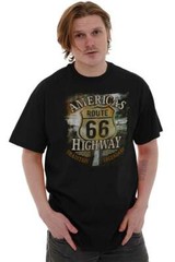 Route 66 Truck Driver Gifts Semi Trucking Womens or Mens Crewneck T Shirt Tee