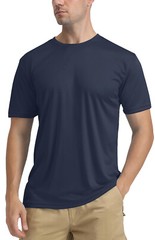 Men’s UPF50+ Short Sleeve Fishing Shirts Skin Protection Swim Shirts Casual Tops
