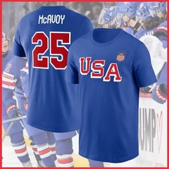 NEW!!! Player Name & Number US Hockey 2026 Logo Unisex T-shirt Reprint Gildan
