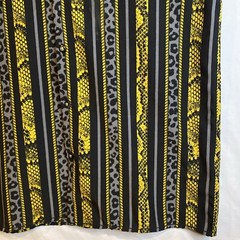Stretch Drill Clothing Animal Print Mens Dress Shirt Black Yellow Grey Size M