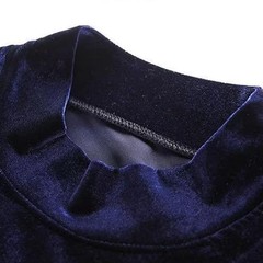 Half Turtleneck Blouse Brand New Item Elasticity Fabric Regular Length