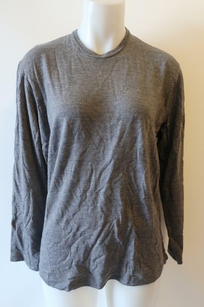 MENS TYRONE GREY BLACK STRIPE LONG SLEEVE WOOL SWEATER M *