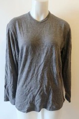 MENS TYRONE GREY BLACK STRIPE LONG SLEEVE WOOL SWEATER M *