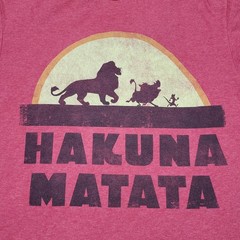 Disney Lion King Hakuna Matata Shirt Mens Medium Red Simba Pumbaa Timon Logo Tee