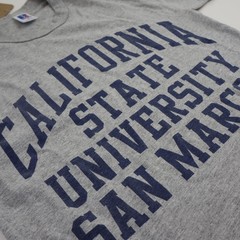 Vintage Russell Cal State San Marcos T Shirt Mens Small Gray USA Made California