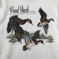 Used 90’S-00’S Hanes HEAVYWEIGHT 50/50 Bird Print Animal T-Shirt Men’s XL eq…