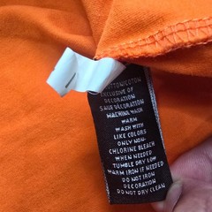 Roku Studio T-Shirt Mens 3XL Orange Embroidered Bear Patch Streetwear Tee