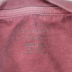 Pendleton T Shirt XXL Mens Pink Cowhide Leather Trim Pocket Short Sleeve Cotton