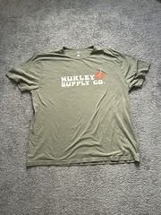 Hurley Mens Green Graphic Logo Tee Crew Neck Short Sleeve 2XL